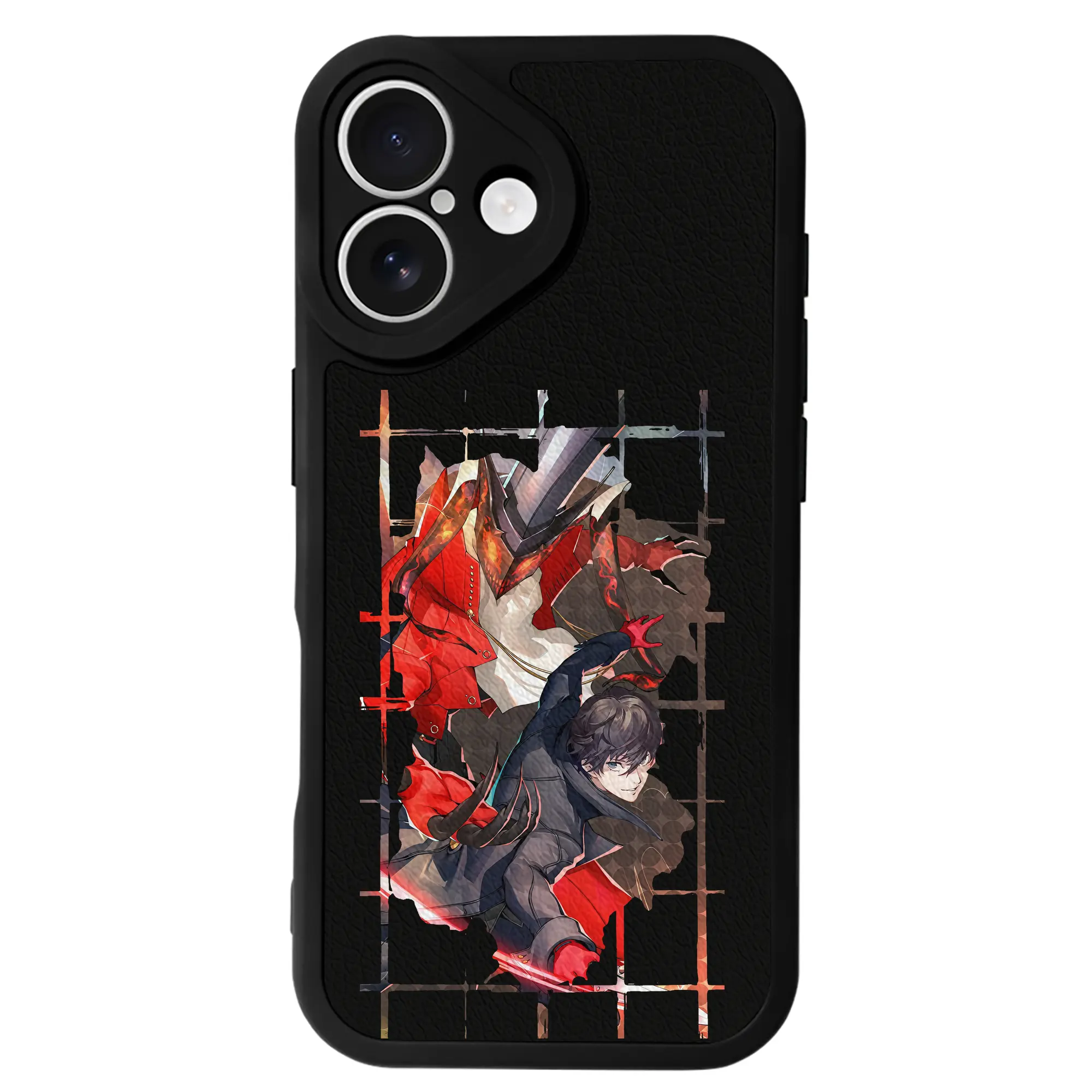 ペルソナ グッズ,主人公 - IPhone 16シリーズ対応 ・ シリコンスマホケース ・ レザー調 ・ 高精度フィット ・ 耐衝撃 ・ ワイヤレス充電対応 ・ 精密カット